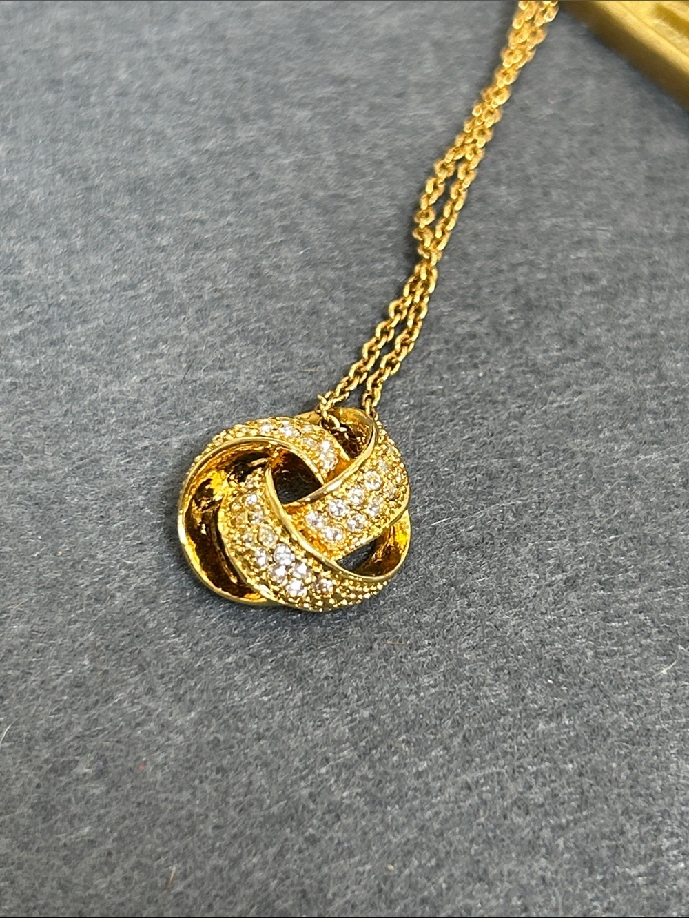 Touchstone Crystal by Swarovski Gold Knot Pendant with Swarovski Crystals - Picture 10 of 10